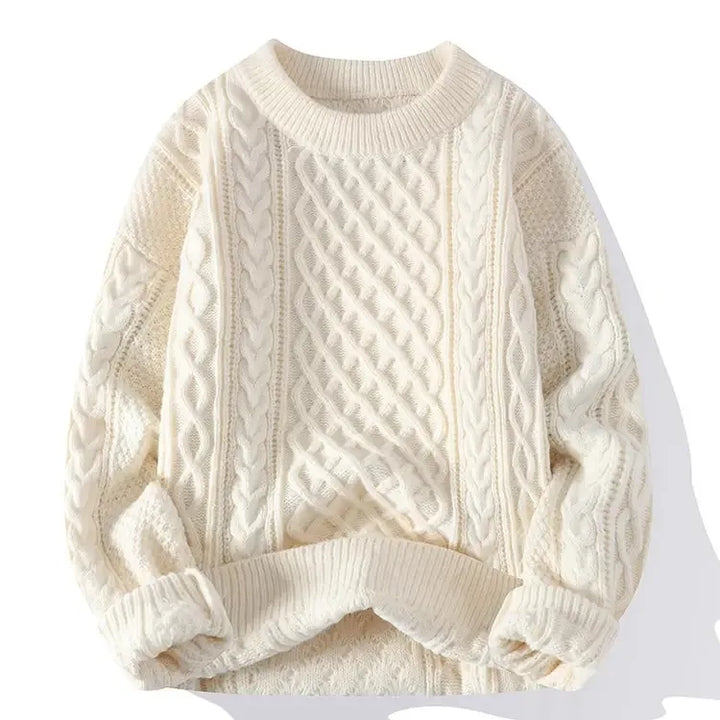 Men's Ribbed Crew Neck Long Sleeve Knit Jumper | Winter