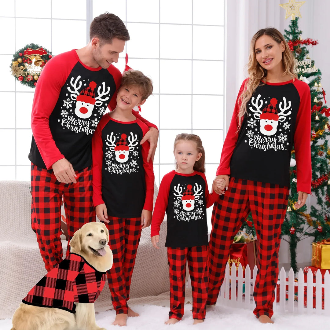 Family Winter Matching Printed Pajamas Set | Christmas