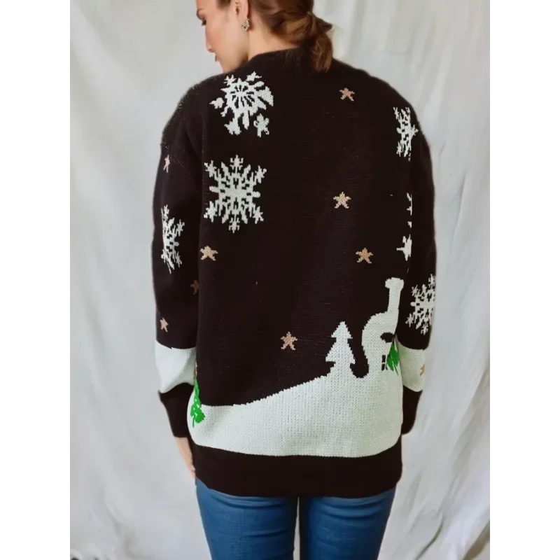 Women’s Long Sleeve Knitted Christmas Jumper | Crew Neck