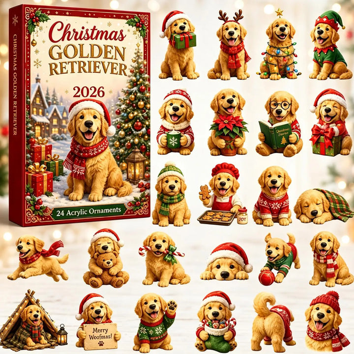 Golden Retriever Advent Calendar With Tree Ornaments | Christmas