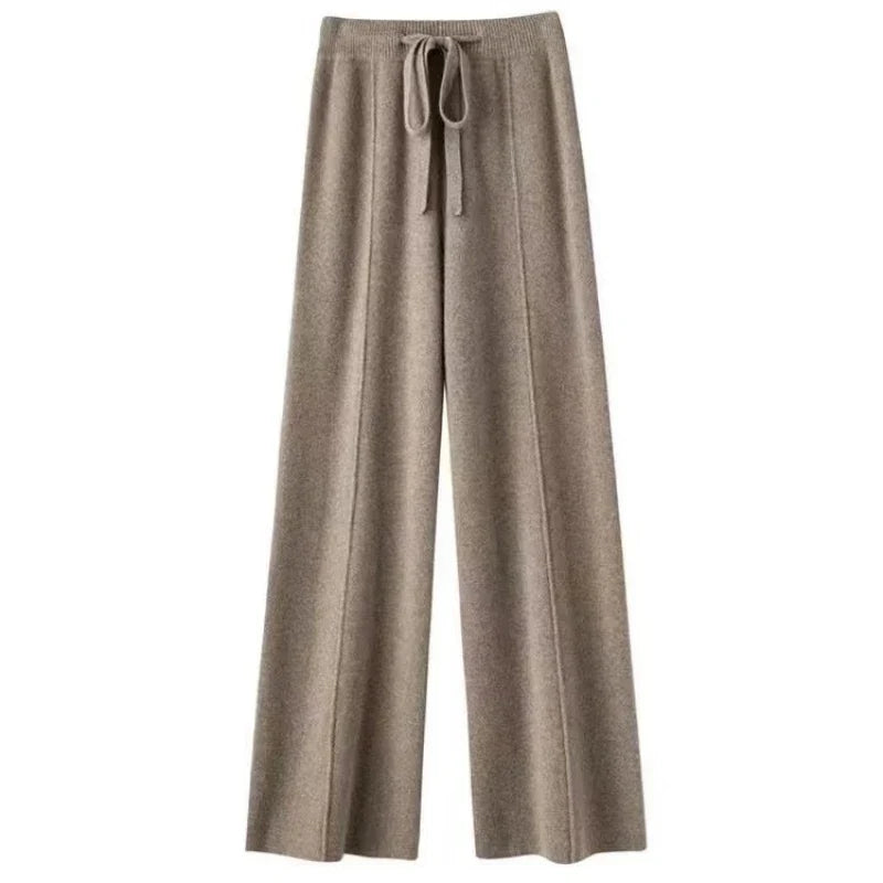 Women's Winter Wide Leg Trousers | Knitted