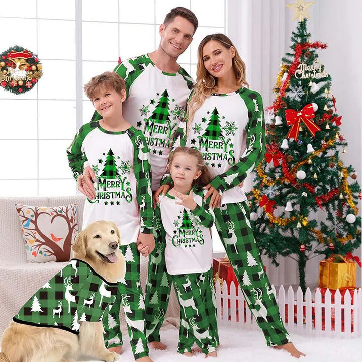 Family Winter Matching Printed Pajamas Set | Christmas