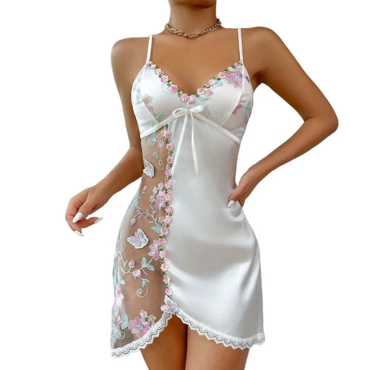 Women’s Lace Nightdress with Embroidered Mesh | Chemise