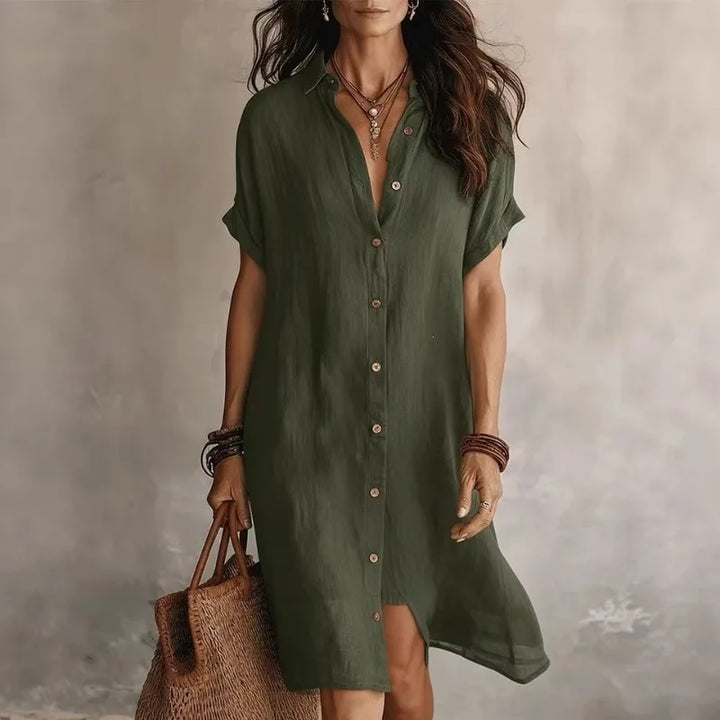 Women's Button Down Shirt Dress | Midi