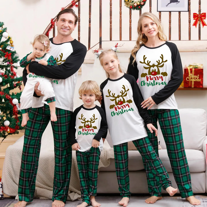 Family Winter Matching Printed Pajamas Set | Christmas