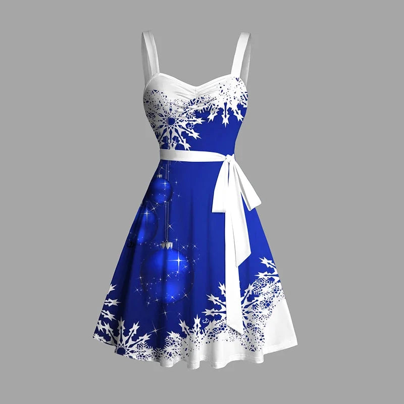 Women's Sleeveless Winter Party Mini Dress | Christmas