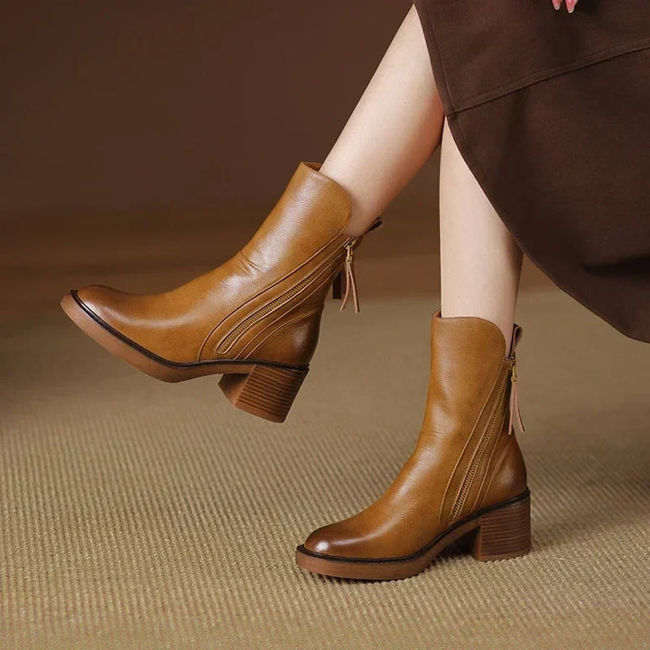 Women's Block Heel Zipper Chelsea Boots | Winter