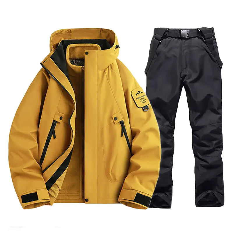 Unisex Ski Suit with Hooded Jacket and Loose Fit Pants | Snowboard