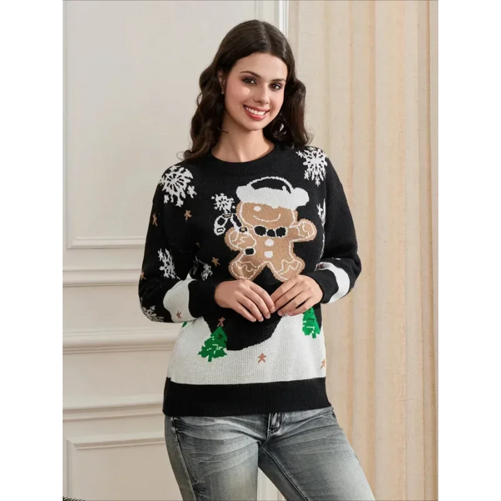 Women’s Long Sleeve Knitted Christmas Jumper | Crew Neck