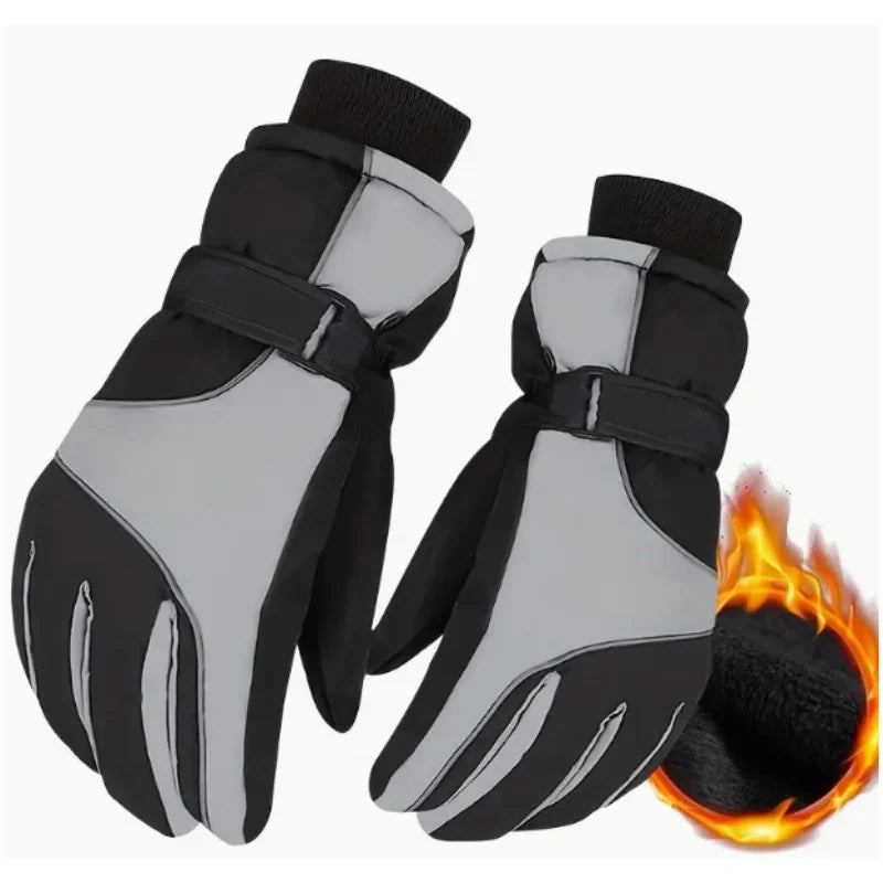 Men’s Thermal Ski Gloves With Wrist Straps | Winter