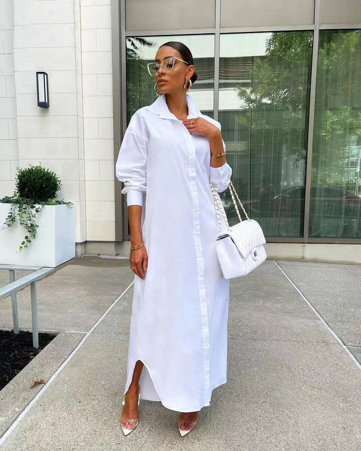 Women’s Button-Front Maxi Shirt Dress | Maxi