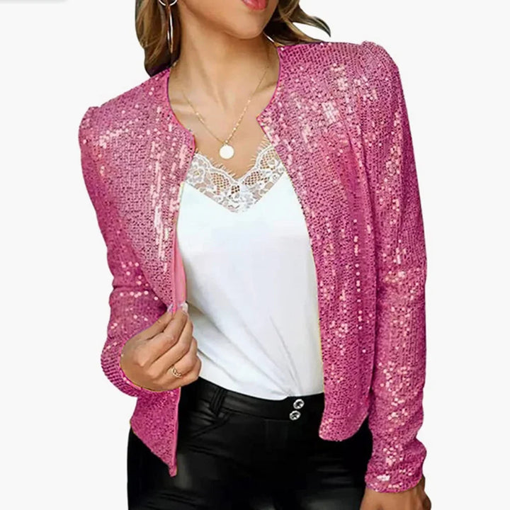 Women's Party Long Sleeve Sequin Blazer | Cropped