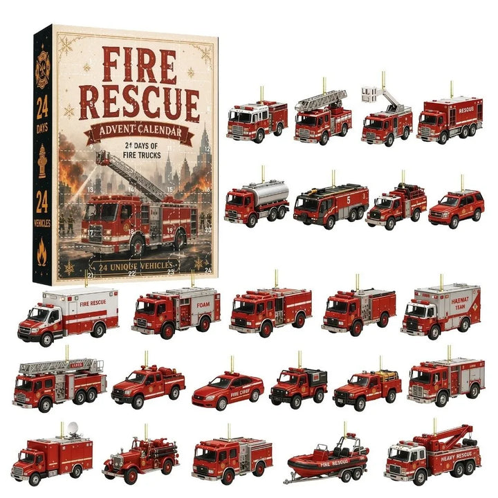 Vehicle Advent Calendar With Hanging Tree Ornaments | Christmas