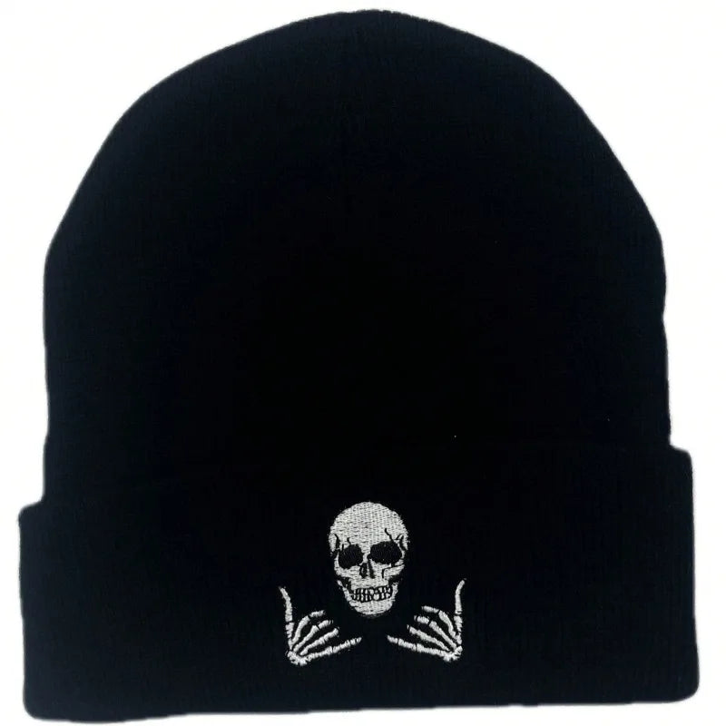 Unisex Ribbed Winter Knitted Beanie Hat | Embroidered