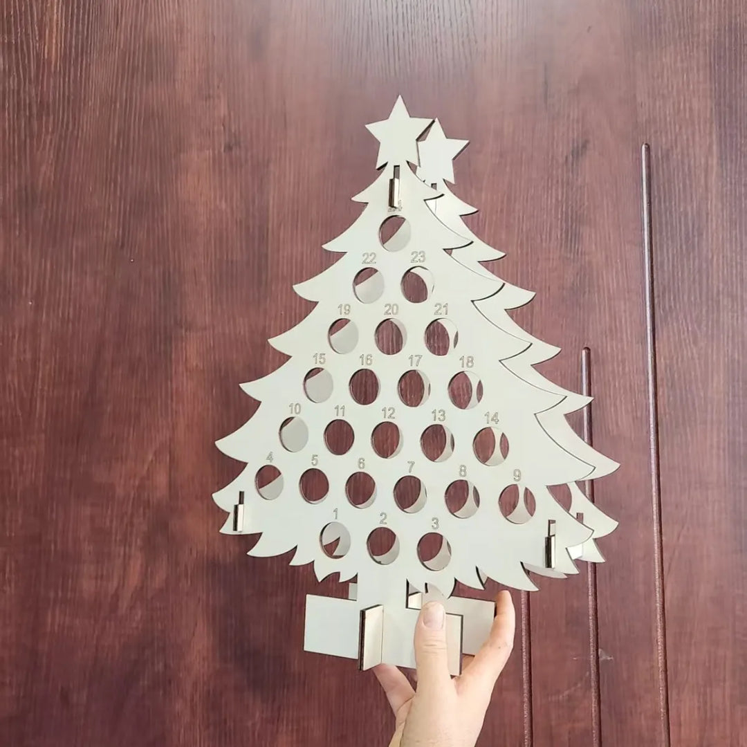 Decorative Wine Bottles Stand Advent Calendar 24 Days | Christmas