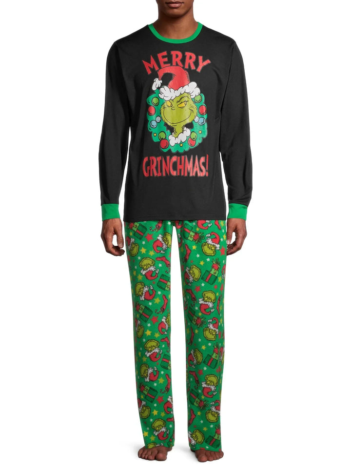 Matching Family Christmas Pyjama Set Top and Trousers | Black