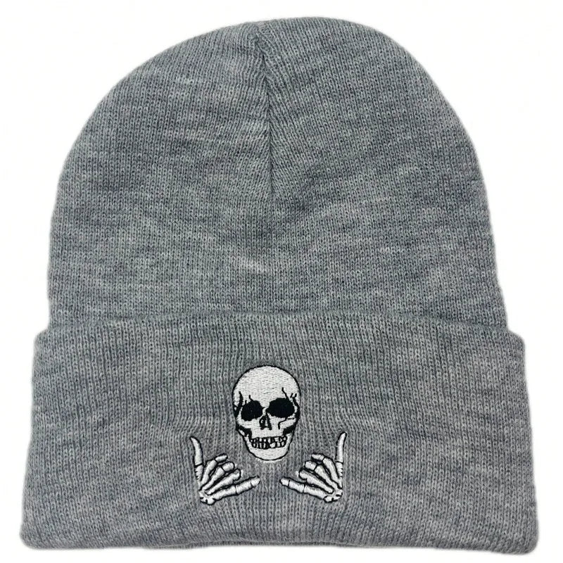 Unisex Ribbed Winter Knitted Beanie Hat | Embroidered
