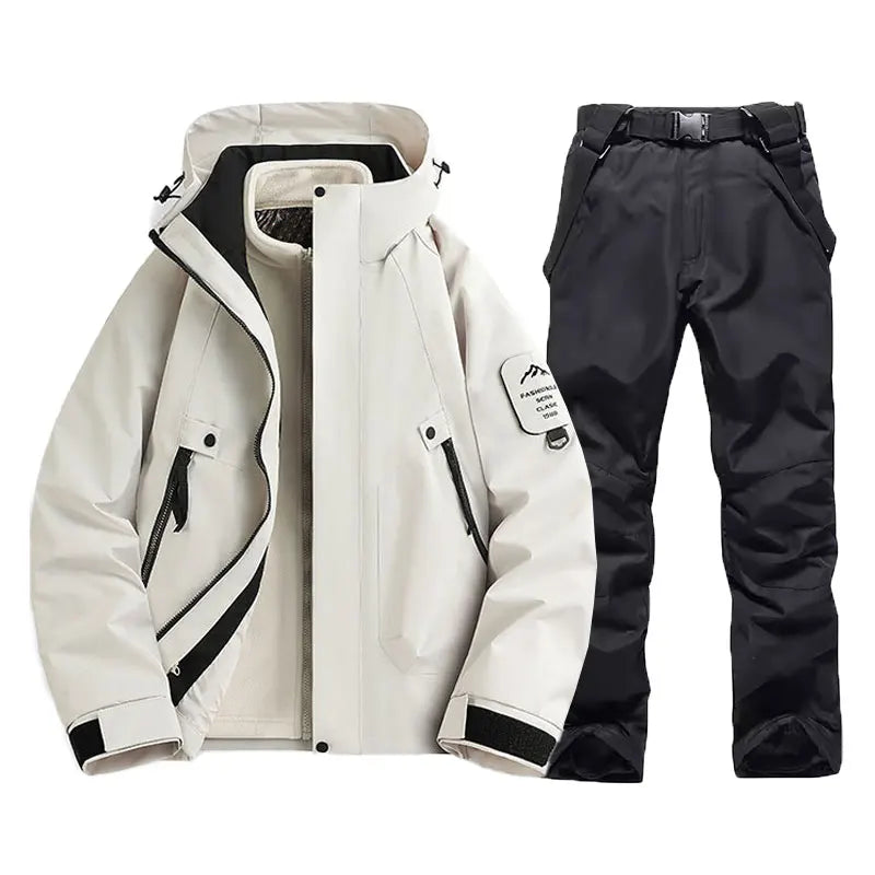 Unisex Ski Suit with Hooded Jacket and Loose Fit Pants | Snowboard