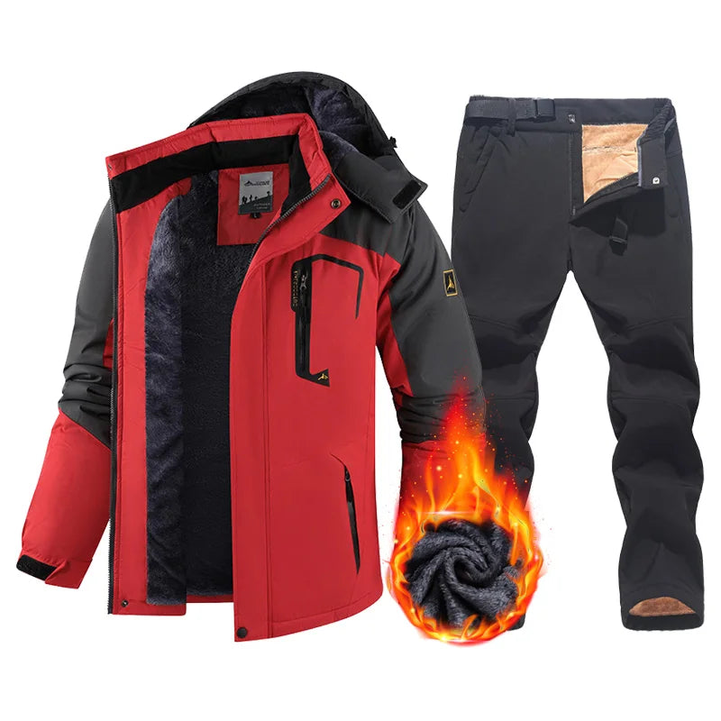 Men's Winter Hooded Snow Ski Suit Set | Thermal