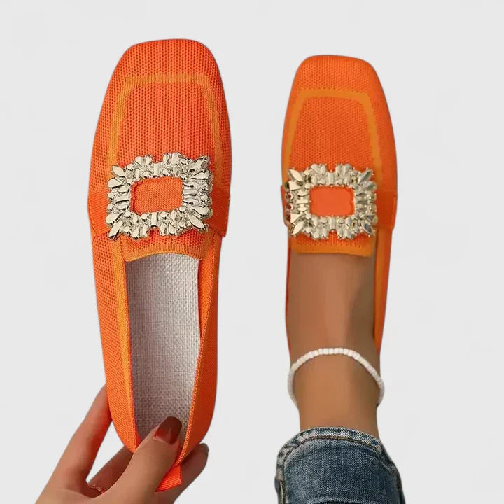 Women's Contrast Detail Square Toe Work Loafers | Slip On