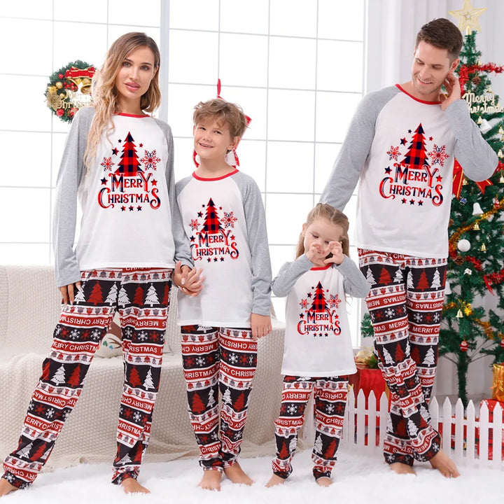 Family Winter Matching Printed Pajamas Set | Christmas