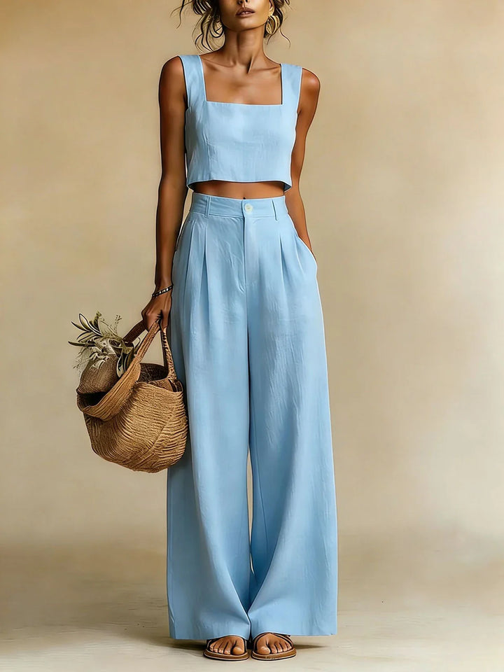 Women's Cropped Summer Set | Wide-Leg