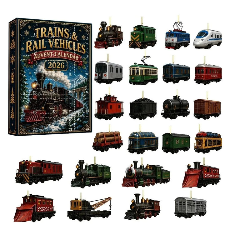 Vehicle Advent Calendar With Hanging Tree Ornaments | Christmas