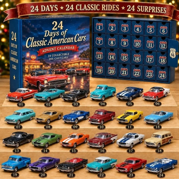 Vehicle Advent Calendar With Hanging Tree Ornaments | Christmas