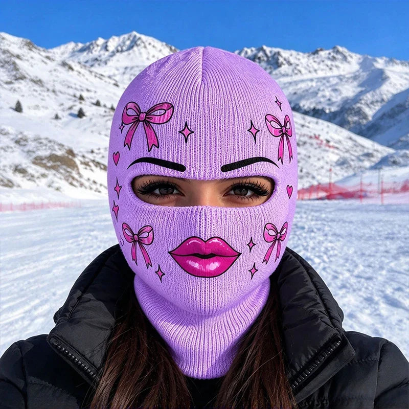 Unisex Balaclava Ski Mask With Funny Face Print | Winter