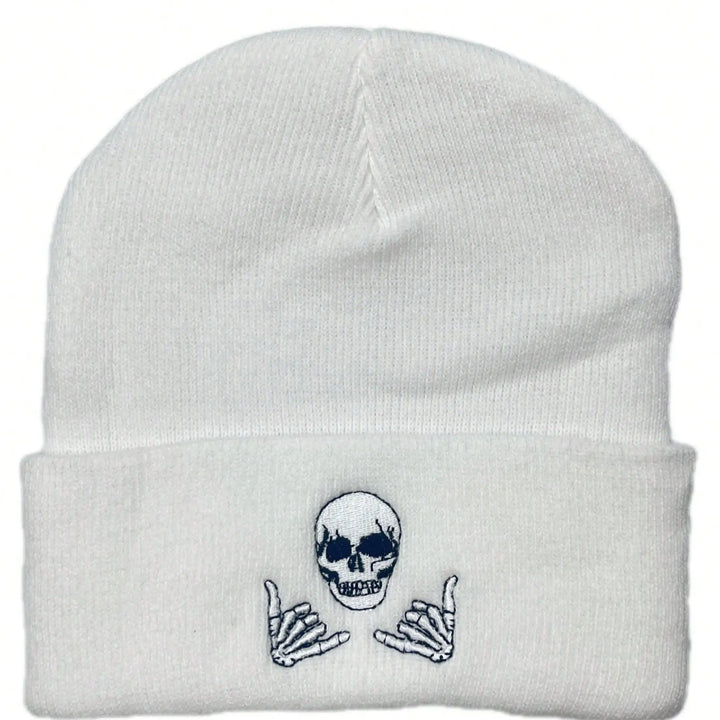 Unisex Ribbed Winter Knitted Beanie Hat | Embroidered