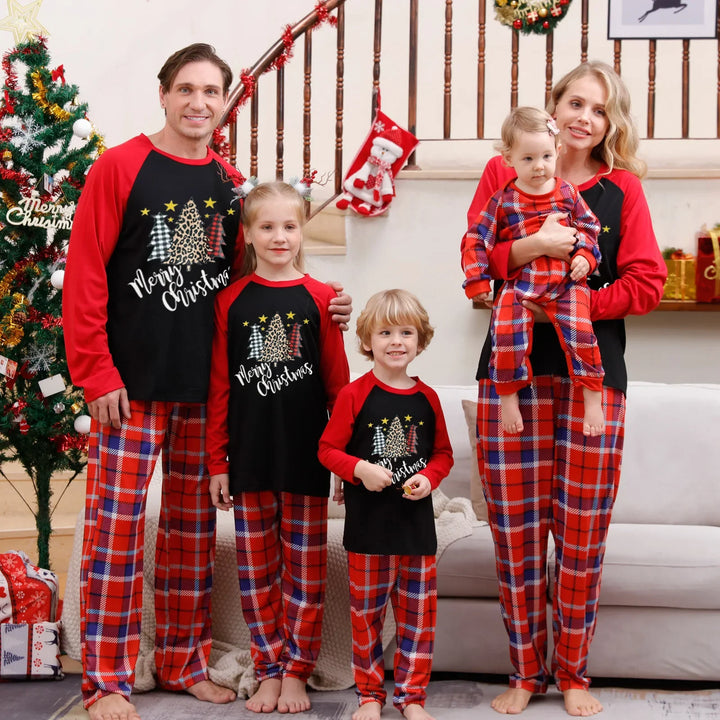 Family Winter Matching Printed Pajamas Set | Christmas