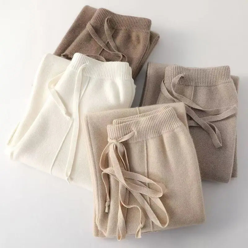 Women's Winter Wide Leg Trousers | Knitted