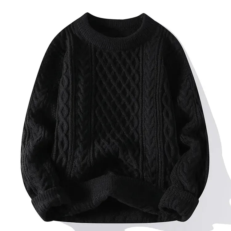 Men's Ribbed Crew Neck Long Sleeve Knit Jumper | Winter
