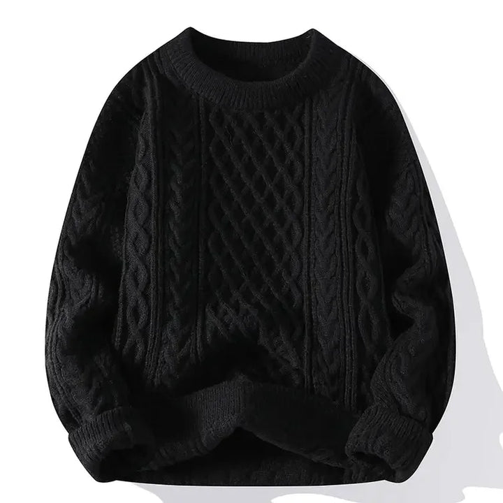 Men's Ribbed Crew Neck Long Sleeve Knit Jumper | Winter