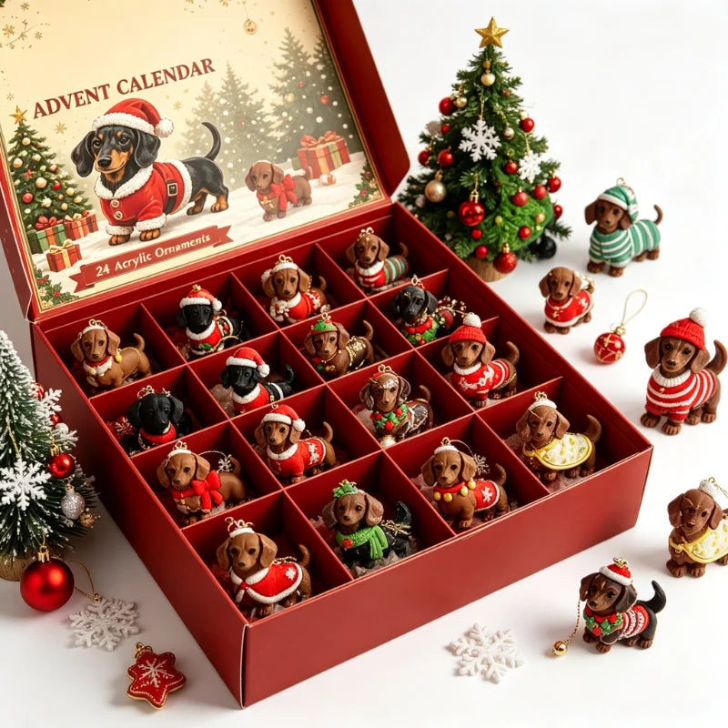 Christmas Dachshund Dog Advent Calendar | 24 Days
