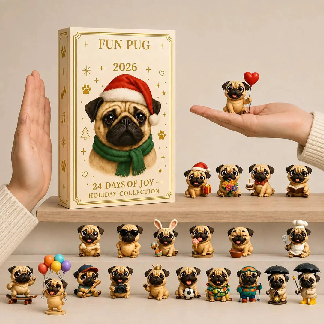 Pug Advent Calendar With Mini Figurines | Christmas