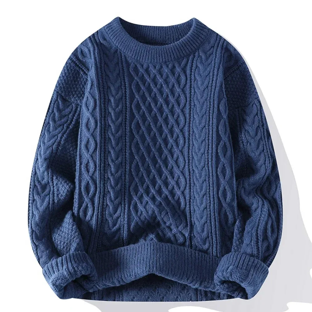 Men's Ribbed Crew Neck Long Sleeve Knit Jumper | Winter