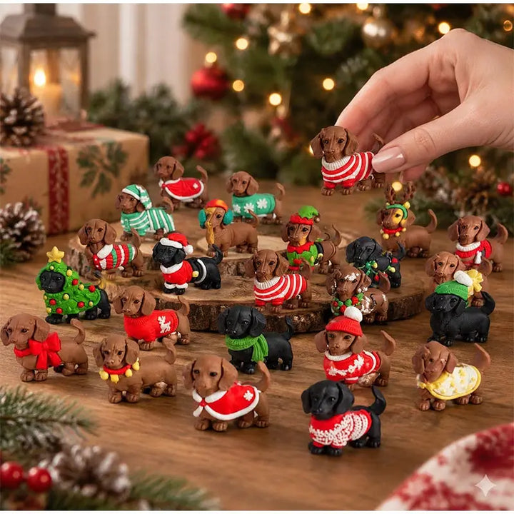 Christmas Dachshund Dog Advent Calendar | 24 Days