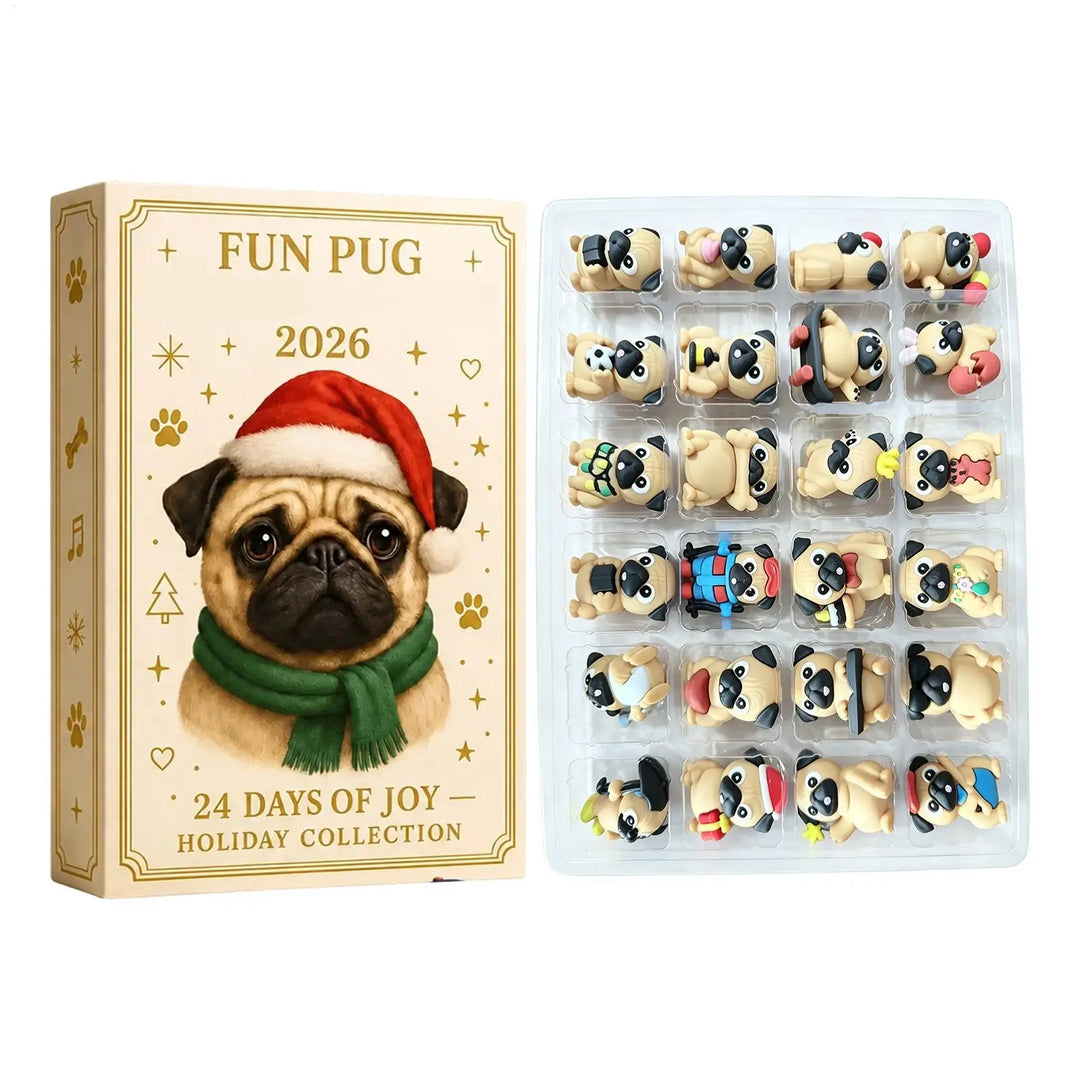 Pug Advent Calendar With Mini Figurines | Christmas