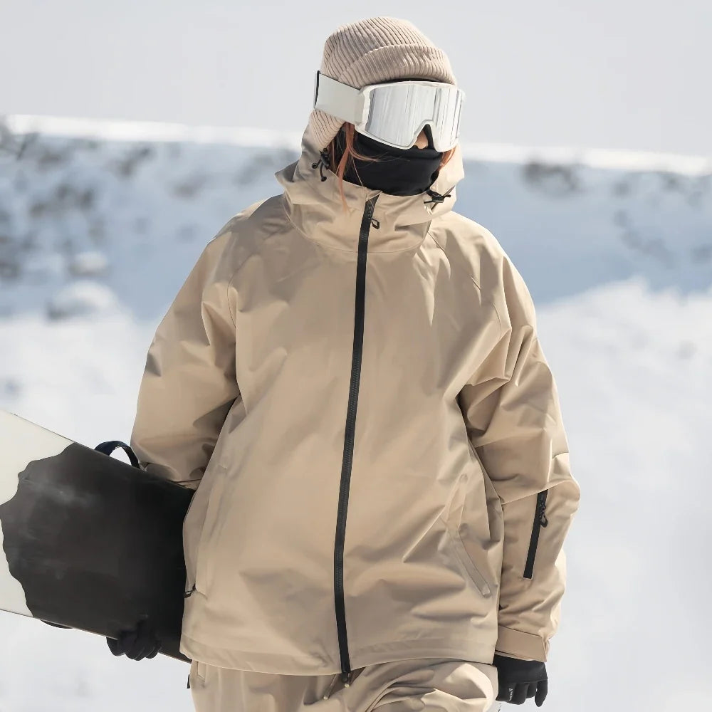 Unisex Loose Fit Winter Snowboard Jacket | Hooded