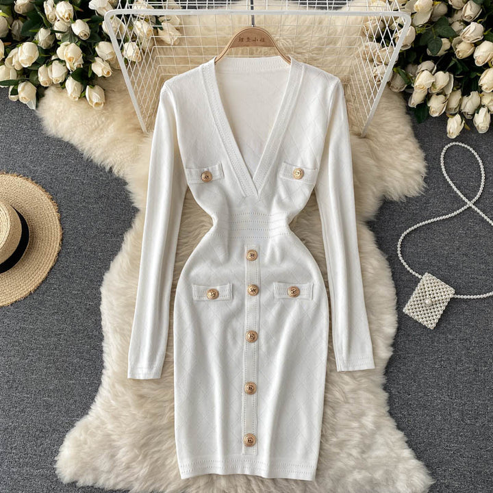 Women’s Button-Front Knitted Dress | Midi