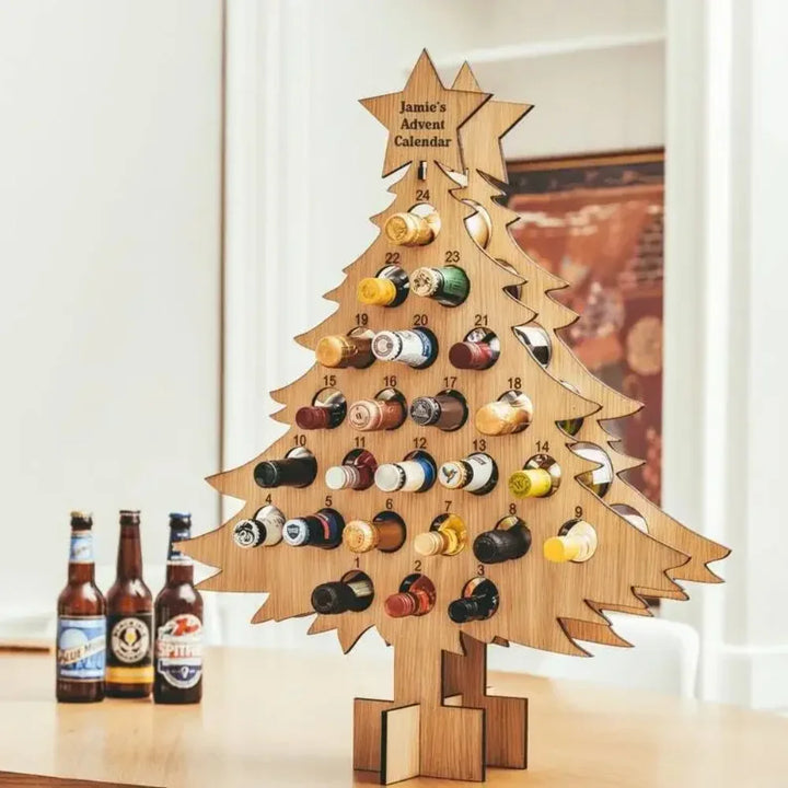 Decorative Wine Bottles Stand Advent Calendar 24 Days | Christmas