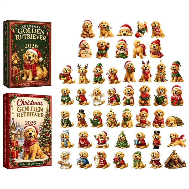 Golden Retriever Advent Calendar With Tree Ornaments | Christmas