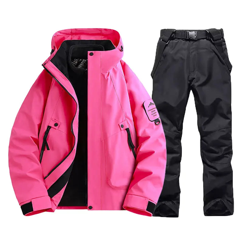 Unisex Ski Suit with Hooded Jacket and Loose Fit Pants | Snowboard