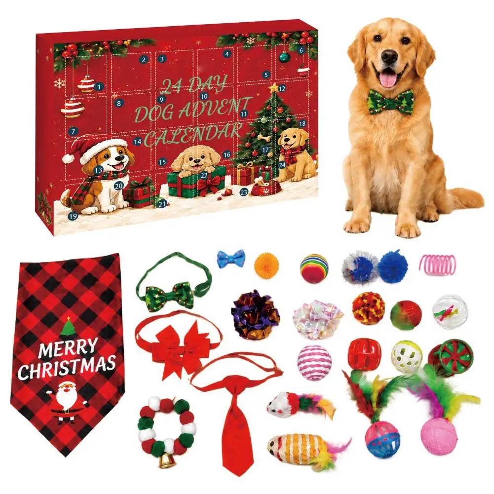 Dog Advent Calendar With Balls And Bow Ties | Christmas