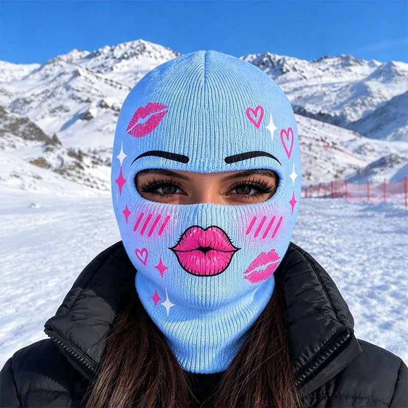 Unisex Balaclava Ski Mask With Funny Face Print | Winter