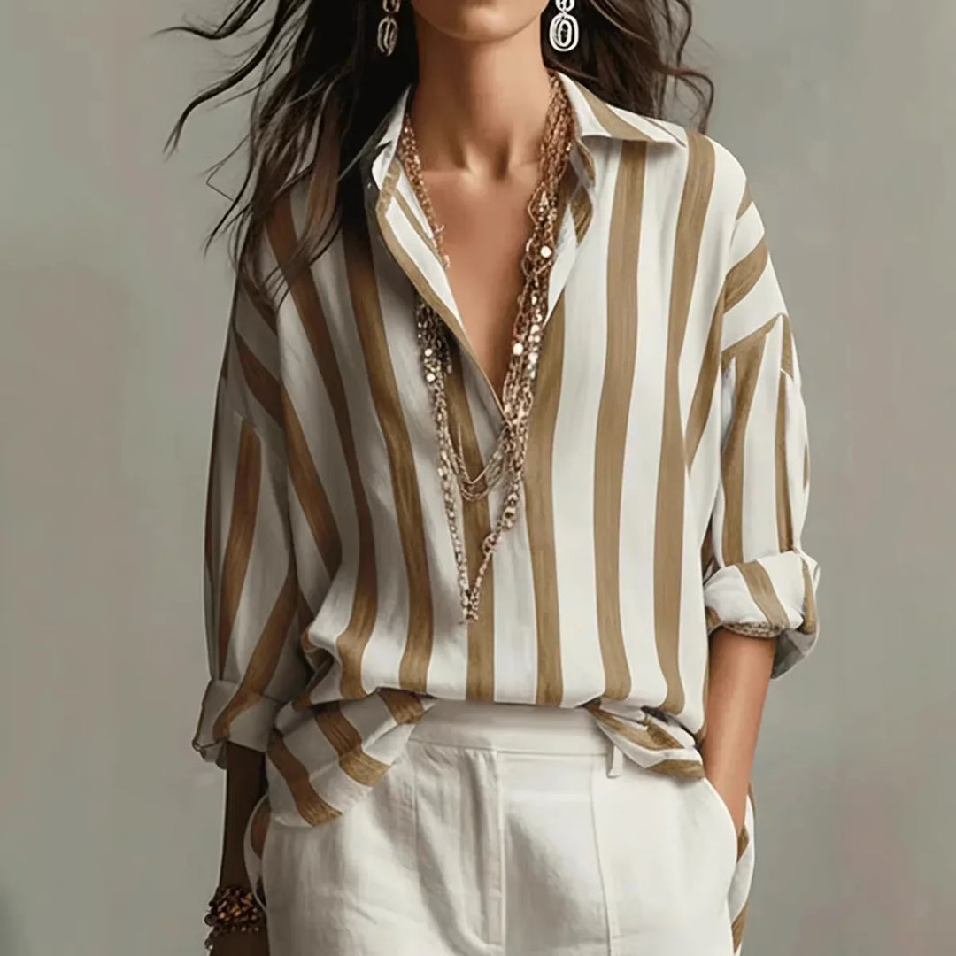 Women's Button Down Striped Shirt | Long Sleeves
