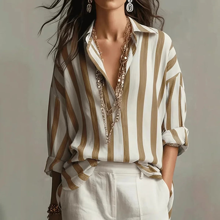 Women's Button Down Striped Shirt | Long Sleeves
