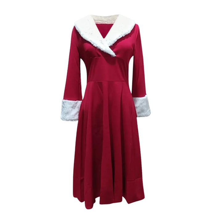 Women’s Long Sleeve V Neck Midi Dress | Christmas