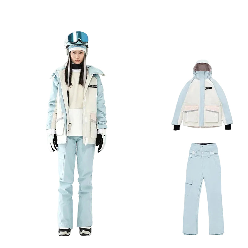 Unisex Winter Snowboarding Jacket and Ski Salopettes Set | Warm